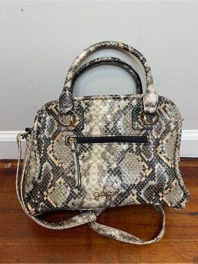 Jessica Simpson Snake-Print Satchel - Neutral Tones